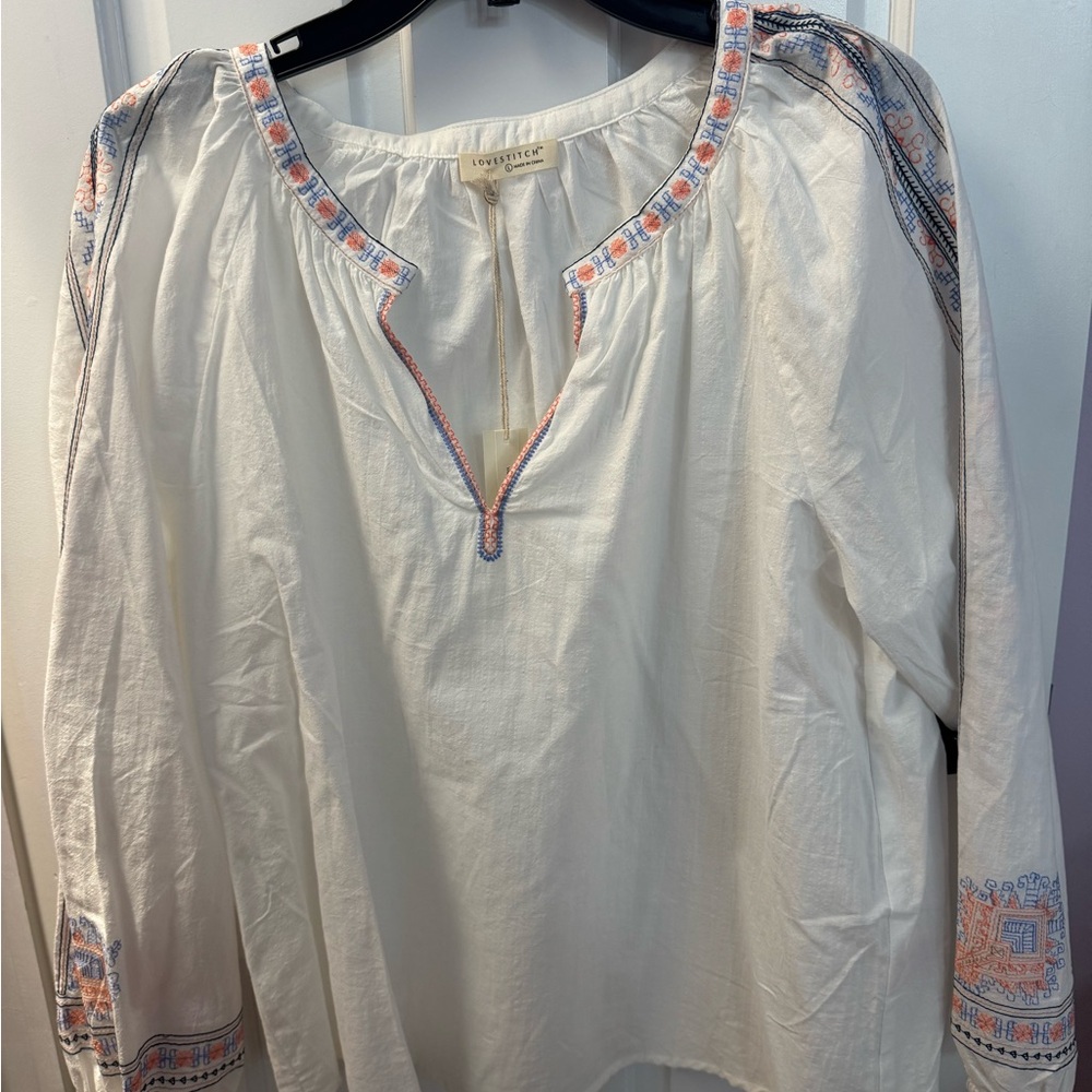 Ivory Ella Women's White Embroidered Top